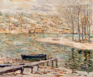 Flusslandschaft – Boot und Bäume