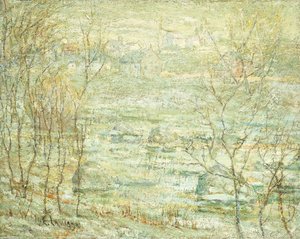 Frühlingslandschaft, Harlem River von Ernest Lawson