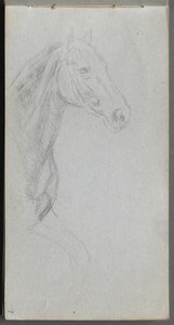Skizzenbuch, Seite 07: Studie eines Pferdes von Ernest Meissonier