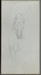 Skizzenbuch, Seite 09: Studie eines Pferdes von Ernest Meissonier