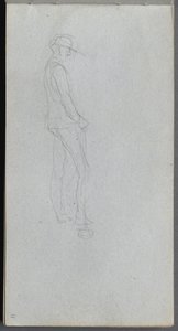 Skizzenbuch, Seite 11: Figur im Profil von Jean Louis Ernest Meissonier
