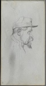Skizzenbuch, Seite 13: Büste eines Mannes im Profil von Ernest Meissonier