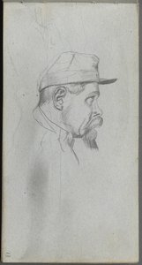 Skizzenbuch, Seite 13: Büste eines Mannes im Profil von Jean Louis Ernest Meissonier