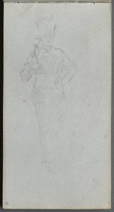 Skizzenbuch, Seite 15: Studie eines Soldaten von Ernest Meissonier