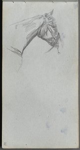 Skizzenbuch, Seite 21: Studie eines Pferdes von Jean Louis Ernest Meissonier