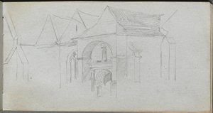 Skizzenbuch, Seite 22: Architekturstudie von Jean Louis Ernest Meissonier