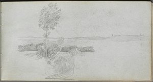 Skizzenbuch, Seite 28: Landschaftsstudie