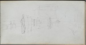 Skizzenbuch, Seite 40: Perspektivstudie von Ernest Meissonier