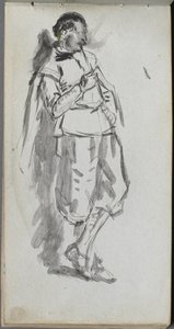 Skizzenbuch, Seite 46: Stehende männliche Figur