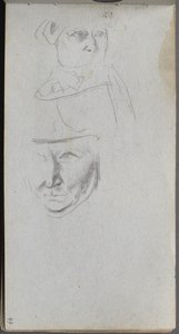 Skizzenbuch, Seite 47: Studien von drei Gesichtern von Jean Louis Ernest Meissonier