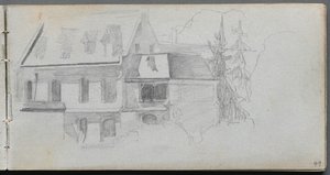 Skizzenbuch, Seite 49: Architektonische Studie von Ernest Meissonier