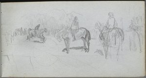 Skizzenbuch, Seite 52: Figurenstudie von Ernest Meissonier