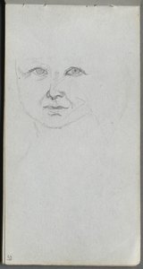 Skizzenbuch, Seite 59: Studie eines Gesichts von Ernest Meissonier