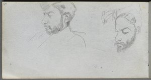 Skizzenbuch, Seite 65: Profilstudie von Gesichtern von Ernest Meissonier