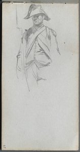 Skizzenbuch, Seite 67: Studie eines Soldaten von Ernest Meissonier