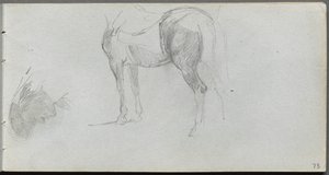 Skizzenbuch, Seite 73: Studie eines Pferdes, Profil von Jean Louis Ernest Meissonier