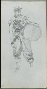 Skizzenbuch, Seite 79: Soldat mit Trommel von Ernest Meissonier