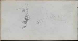 Skizzenbuch, Seite 80: Studie von Gesichtern von Ernest Meissonier