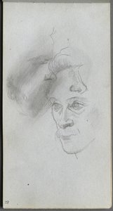 Skizzenbuch, Seite 81: Studie von Gesichtern von Jean Louis Ernest Meissonier
