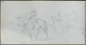 Skizzenbuch, Seite 91: Figuren zu Pferd von Jean Louis Ernest Meissonier