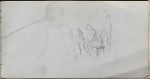 Skizzenbuch, Seite 98: Figurenstudie von Ernest Meissonier