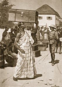 Träger starten vom Cape Coast Castle nach Kumassi, Illustration aus 