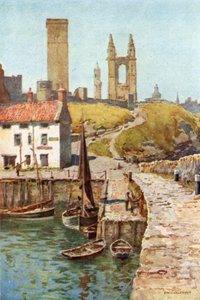 Kathedralenruinen, St. Andrews, vom Hafen aus von Ernest William Haslehust
