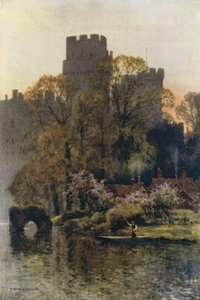Warwick Castle vom Fluss aus von Ernest William Haslehust