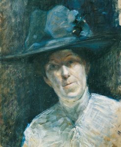 Dame mit blauem Hut