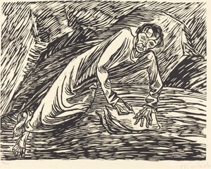 Der schreibende Prophet Johannes auf Patmos von Ernst Barlach