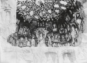 Kuangyuanhien, Tsien fo ai, Szechuan, Kapelle in den Felsen der 1000 Buddhas von Ernst Boerschmann