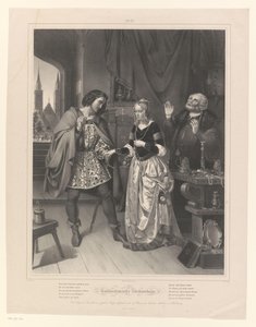Mann bittet um die Hand einer Frau (Goldschmied