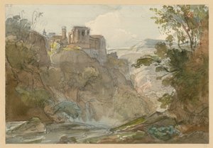 Berglandschaft mit dem Tempel der Sibylle in Tivoli von Ernst Fries