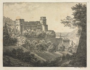 Sechs Ansichten des Heidelberger Schlosses: Richtung Nordosten von Ernst Fries