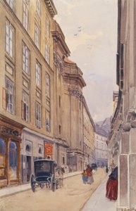Die Dorotheergasse in Wien mit dem alten Versatzamt von Ernst Graner