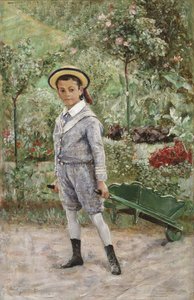 Junge mit einer Schubkarre, 1880 von Ernst Josephson