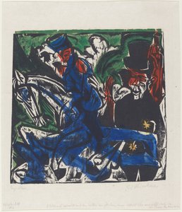 Peter Schlemihls wundersame Geschichte: Begegnung Schlemihls mit dem grauen Mann von Ernst Ludwig Kirchner