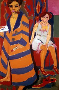 Selbstporträt mit einem Modell von Ernst Ludwig Kirchner