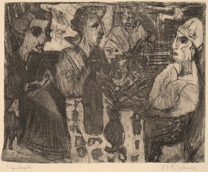 Frauen an einem Tisch in einem Raum, 1920