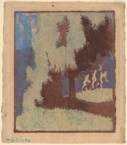 Kastanienbäume im Mondlicht von Ernst Ludwig Kirchner