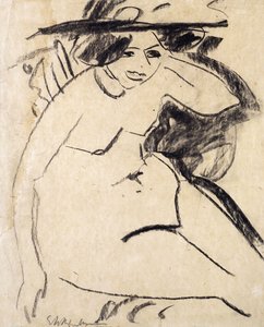Dido mit Hut von Ernst Ludwig Kirchner