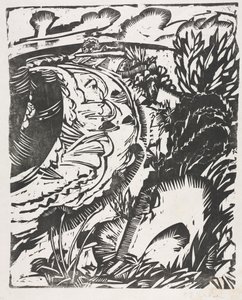 Dünenlandschaft mit einer geschwungenen Bucht von Ernst Ludwig Kirchner