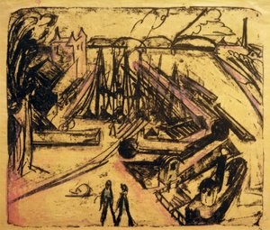 Freihafen Frankfurt am Main von Ernst Ludwig Kirchner