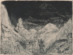 Berglandschaft mit kleinen Mähdern