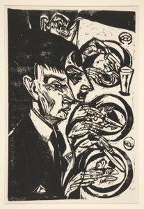 Nervöse beim Abendessen von Ernst Ludwig Kirchner