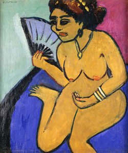 Sitzender Akt mit Fächer, 1910-11