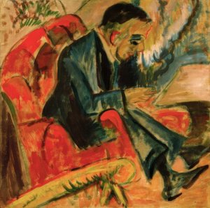 Sitzender Mann auf Parkbank von Ernst Ludwig Kirchner