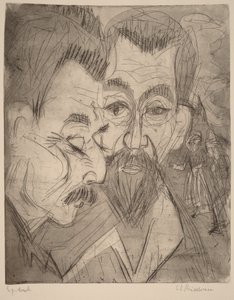 Zwei Bauernköpfe von Ernst Ludwig Kirchner