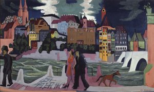 Ansicht von Basel und dem Rhein von Ernst Ludwig Kirchner