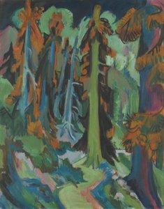 Wettertannen (Bergwaldweg, Bergwaldstämme) von Ernst Ludwig Kirchner